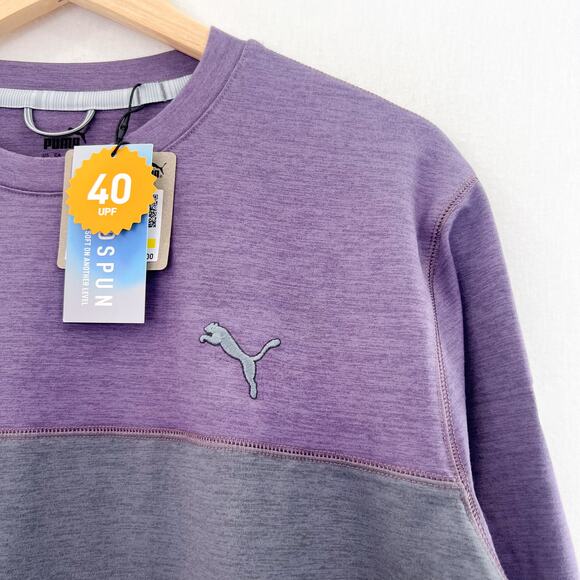 NEW Puma CLOUDSPUN Crewneck Pullover Sweater Men Medium UMHB Merch Purple - Picture 3 of 7